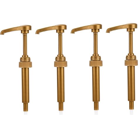 bombas dosificadoras de plástico color oro, compatibles con botellas de 750 ml, ideales para jarabe de café o aromatizantes. (1/5)
