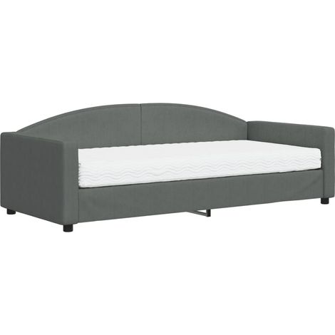Maison Exclusive - Tagesbett mit Matratze Dunkelgrau 90x200 cm St