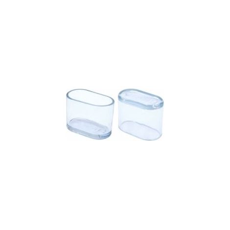 Juego de 20 tapas ovaladas transparentes de PVC para patas de sillas y mesas, 15 x 30 mm - Crezuo