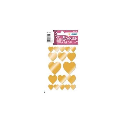 Pegatinas decorativas con corazones dorados