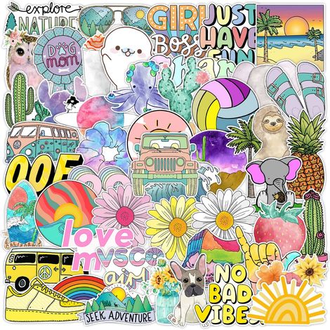 CSPARKV 50 Stück, Kawaii-Aufkleber, Scrapbooking-Aufkleber, ästhetische Aufkleber, Fahrrad-Aufkleber, Skate-Aufkleber, Auto-Aufkleber, Motorrad-Aufkleber, Aufkleber für Tagebuch, DIY-Notizbuch