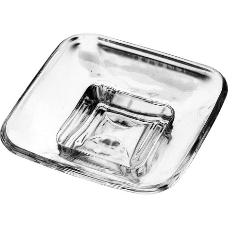 Decorative Soap Dish Clear Glass Plate with Drainage System