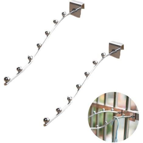 Lot de 2 mini-étendoirs à linge en acier inoxydable pour balcon, terrasse, jardin, balustrades (1/5)