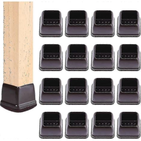 24 protections carrées pour pieds de chaise avec embouts en feutre, pour meubles et housses de tasses, lavables. (1/5)