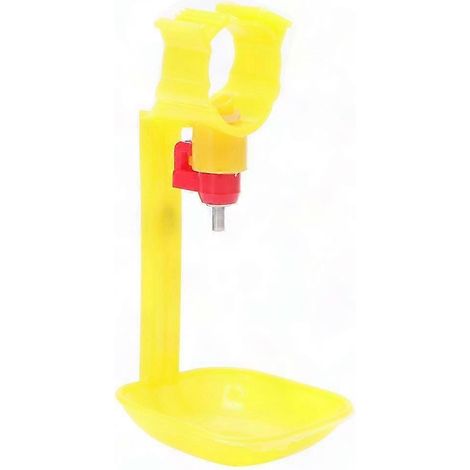 Automatische Geflügeltränke mit Metallnippel, ideal für Hühner, Enten, Kaninchen - Gelb, 360°-Drehung, einfache Befestigung, für den Innen- und Außenbereich geeignet. (1/5)