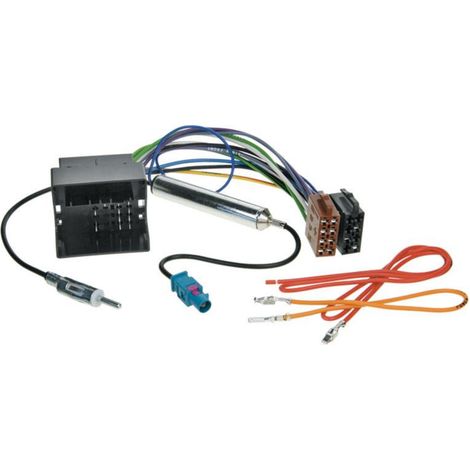 Faisceau ISO autoradio compatible avec Audi Seat Skoda VW Alimentation fantome