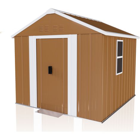 Abri de jardin métal 1,8 x 1 m avec portes coulissantes verrouillables, fenêtres et ventilation, sans sol, pour outils, vélos et rangement extérieur - CHICFURN (1/5)