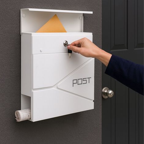 Cassetta postale con fessura per giornali - acciaio nero opaco