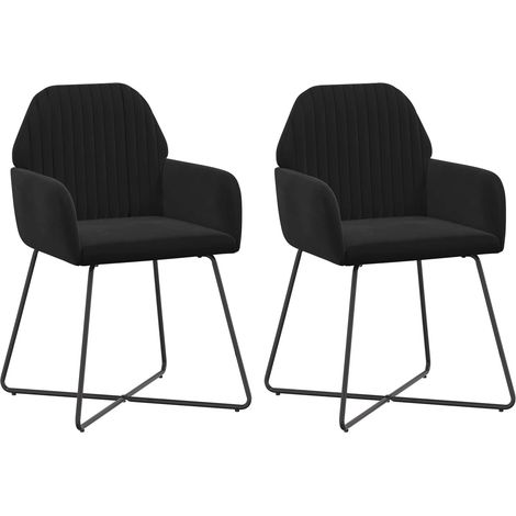 Esszimmerstühle 2 pcs Samt (V) Schwarz 55 x 50 x 84 cm vidaXL (1/5)