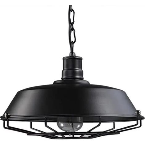 U-DO Lustre pendentif Rétro Industriel en Métal Lampe de Plafond Noir pour Cuisine Salle a Manger (1/4)