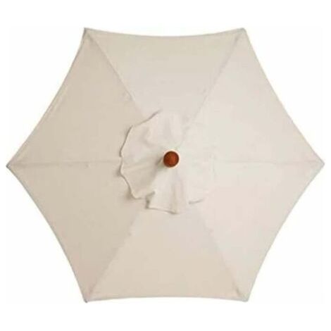 Sombrilla de patio exterior, funda de repuesto para sombrilla de 6 varillas, 3 m, impermeable, protección UV, blanca (1/5)