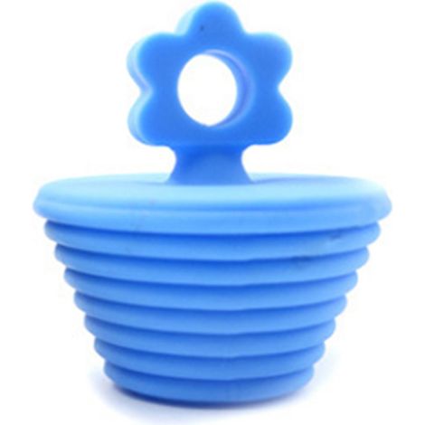 MINKUROW Badewannenstöpsel, 2 Stück Universal-Abflussstöpsel, Silikon-Abflussstöpsel, Küchen-Abflussstöpsel, für Küchen- und Badezimmer-Abläufe, Blau 5 x 5,5 cm