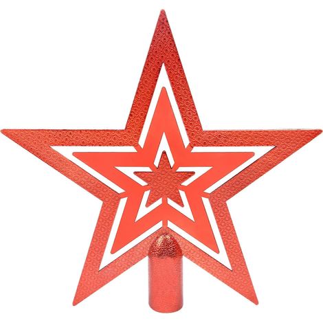 Glitzernder roter Stern für den Weihnachtsbaum, unzerbrechliche Dekoration, 20 cm (1/5)