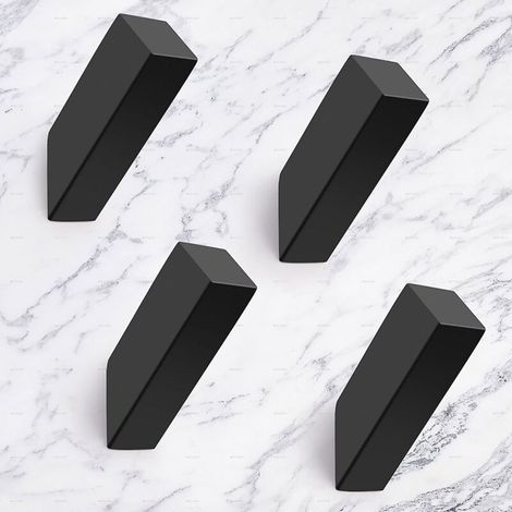 Schwarze Handtuchhaken, mattschwarzer Bademantelhaken, robuste Wandhaken aus Edelstahl SUS 304, 4er-Pack