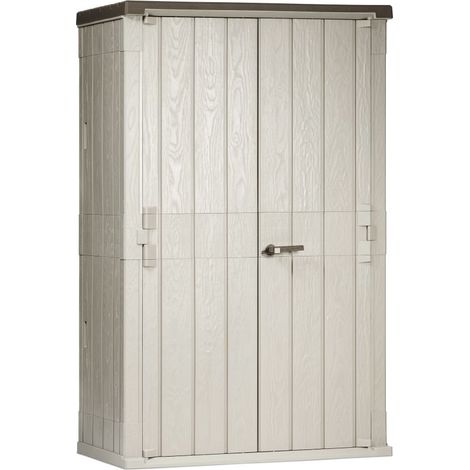 Geräteschrank 130 x 76 x 206,2 cm, grau / braun Gartenschränke