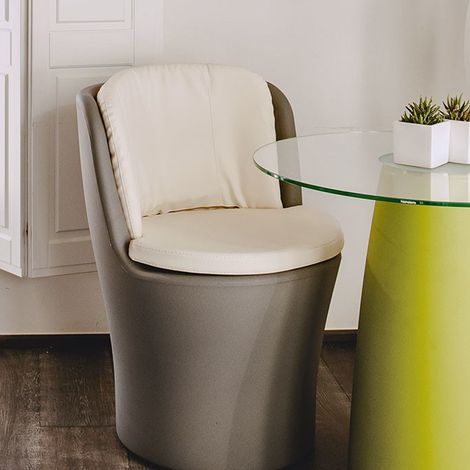 Sillón Comfy Moon Gris en Polímero Monacis - Ø60 Cm - 80 H (1/2)