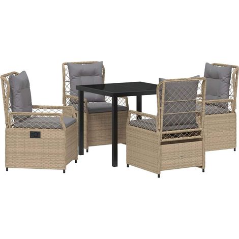 Maison Exclusive - Conjunto de Comedor de Jardín 5 uds. Beige y G (1/5)