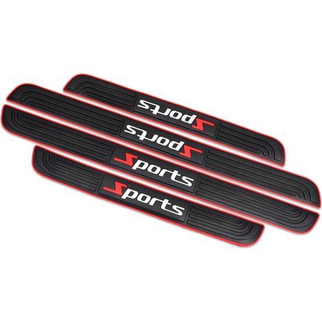 Autocollants Seuil Porte, 4pcs Protection Seuil Portière, Barres Seuil Porte Voiture, Seuil Protecteurs Autocollant, Seuil Porte Voiture, Bandes de protection Anti-salissures Caoutchouc Souple PVC (1/5)