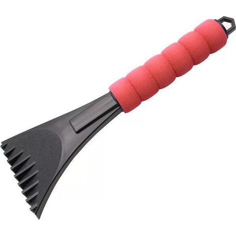 Ventana Antihielo para Coche - Mango de Espuma - Raspador de Hielo - Mango de Espuma - Largo: 28 cm - Colores: Rojo - Permite descongelar ventanas - Resistente