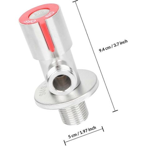 Robinet d'arrêt pour chauffe-eau de salle de bain, en acier inoxydable, à angle, résistant aux hautes températures, disque en cuivre, 1 jeu (1/4)
