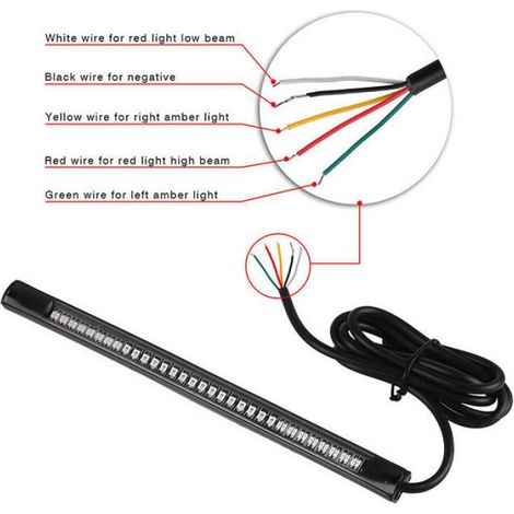 1pcs，48 Feux Stop Led pour Moto Voiture Vélo Feux Clignotant Bande de Lumière 12V (1/5)