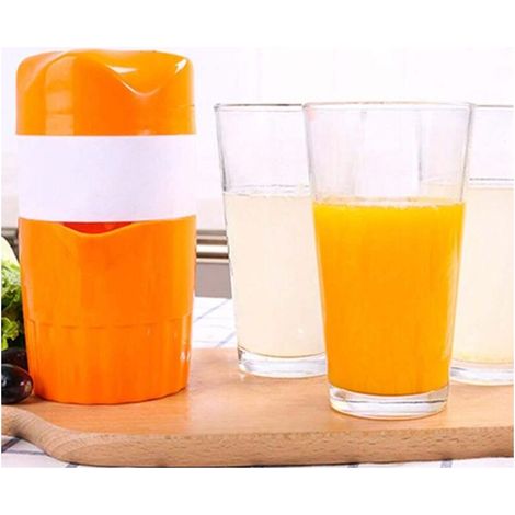 Tragbare manuelle Orangenpresse, Mini-Zitruspresse zur Saftgewinnung aus Früchten (Farbe: orange und weiß) (1/4)
