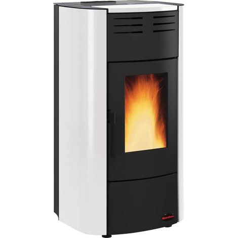 Extraflame Termostufa a Pellet Ventilata Raffaella Idro Bianca - 19 kW