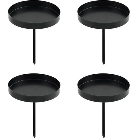 Lot de 4 bougeoirs en métal noir pour couronnes de l'Avent, 6 cm (1/5)