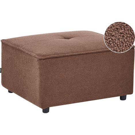 Pouf Moderne en Bouclé Ottoman Rectangulaire Marron Axebo (1/5)