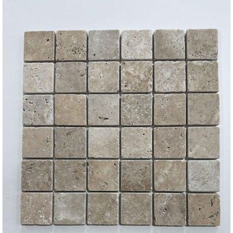 Mosaico - ALBEDO PIERRE - Travertino Invecchiato - 30,5x30,5 cm - Interno ed Esterno - Resistente alle macchie