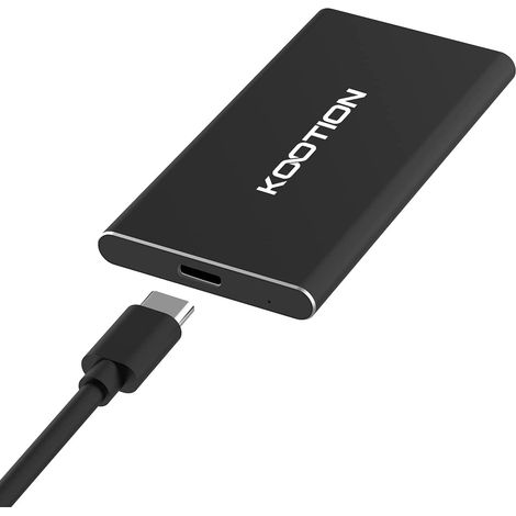 Disque dur externe portable de 1 To, disque dur SSD à vitesse rapide jusqu'à 500 Mo/s Lecture Type C USB 3.1 pour jeux Windows Mac OS PC Mackbook PS4 Xbox One (Noir) (1/5)