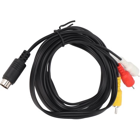 Câble Mini DIN 9 broches vers 3 RCA mâle-mâle, plaqué nickel, audio et vidéo composite, pour TV, récepteur AV et moniteur, 1,8 m (5,9 pi) (1/5)