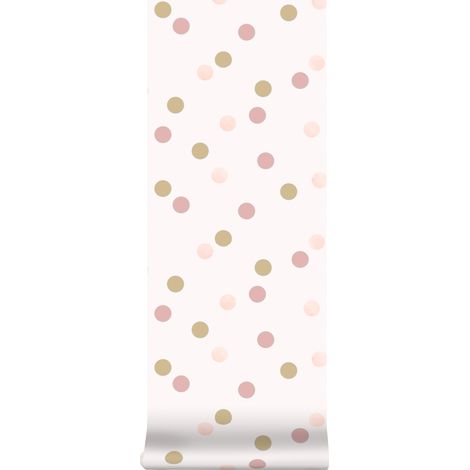 Art for the Home - Vliestapete - Punkte - Rosa/Gold - 10mx53cm (1/5)