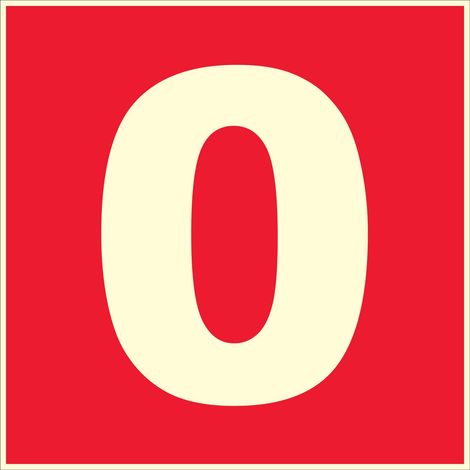 N°0 photoluminescents - 200x200mm - Rigide Rouge - 4036847
