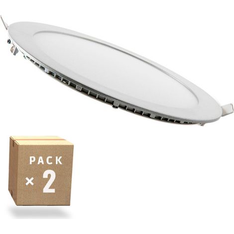 Confezione da 2 Piastre LED 20W 1.800Lm 4200ºK Circolare 40.000H [PE-1011P2-W] (1/5)