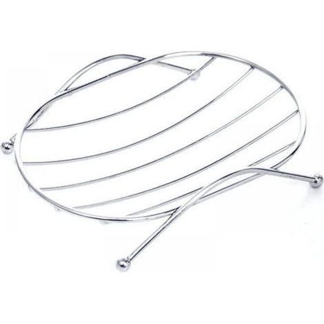 Set of 2 durable oval stainless steel soap dishes for shower, bathroom, kitchen (1/4)