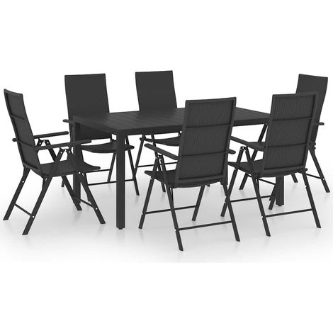 Maison Exclusive - Set da Pranzo da Giardino 7 pz Nero (1/5)