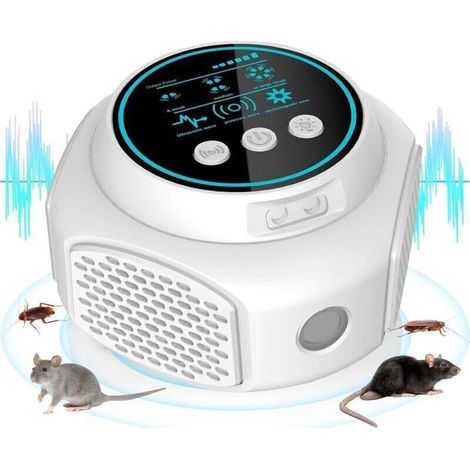 Ultrason Souris et Rats Puissant, 360° Répulsif rongeurs à Ultrasons 3 Modes Anti Souris Répulsif Souris, 300 M² Large Portée Ultrasons Anti Rongeurs pour Souris Rat Araignée Moth Fourmi