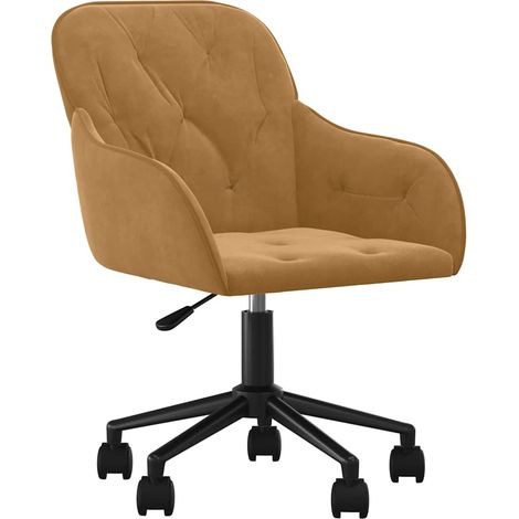 vidaXL Sedia da Ufficio Girevole Marrone in Velluto (1/5)