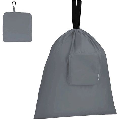 Borsa portabiancheria da viaggio - Borsa portabiancheria da viaggio pieghevole - Piccola borsa portabiancheria lavabile - Con maniglia - Adatta per bagagli, palestra e campeggio - Nera - 6383 (1/5)