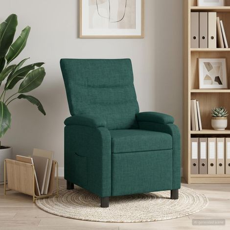 vidaXL Recliner Verde oscuro Tela (1/5)
