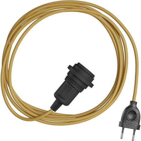 Kreative Kabel – Schlangenlampenschirm – Steckerleuchte mit farbigem Stoffkabel (1/2)
