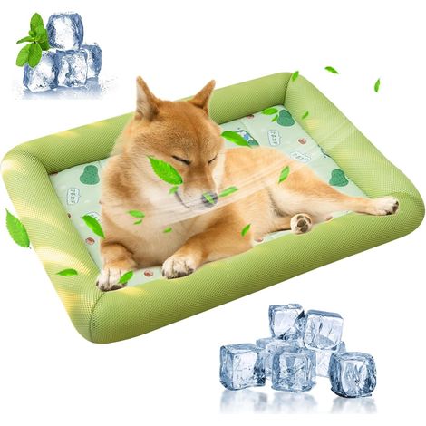 Lit Rafraîchissant pour Animaux de Compagnie,Lit de Chien Durable et Confortable,Panier pour Chien avec Fond Antidérapant,Lavable Tapis Rafraîchissant Respirant pour Chien(M) (1/5)