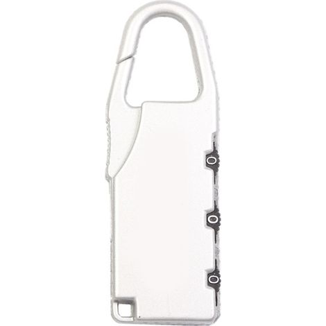 Ortviai Cadena à Combinaison 3 Digits Zinc Alloy pour Valise, Caisse ou Boîte Blanc Argenté