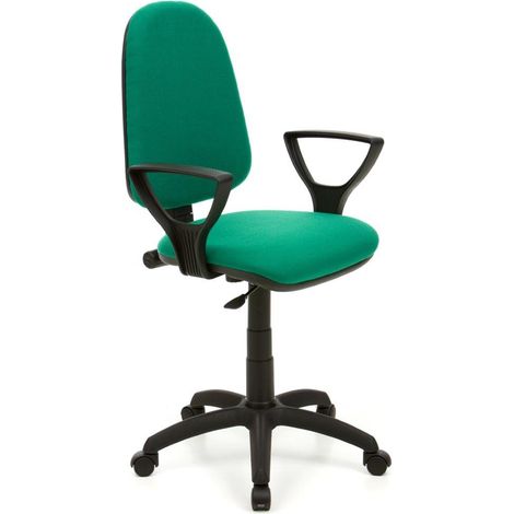 Poltrona per ufficio mod. Torino in tessuto colore verde con braccioli (1/2)