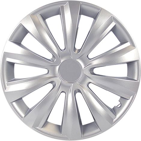 Cartrend Radzierblende Delta 38 cm (15 Zoll) silber 1 Stück Radkappe
