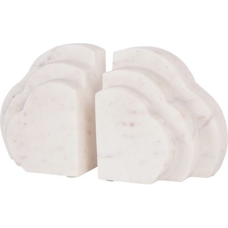 Genoa Cloud Bookends - Marble - L6 x W21 x H11.5 cm - White