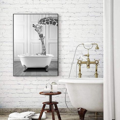 Leinwandbild Hochlandrind Badewanne schwarz weiß CJL2 70L x 100B cm (1/5)