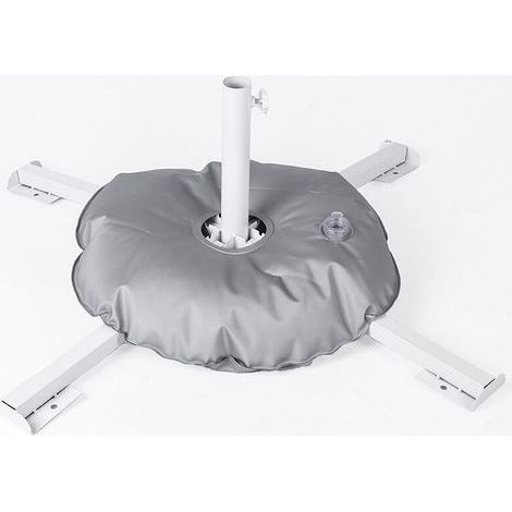 Faltbarer Sonnenschirmständer - ideal für Gärten, Terrassen, Cafés usw. - 1 Set, weiß, mit Ballasttasche. (1/5)