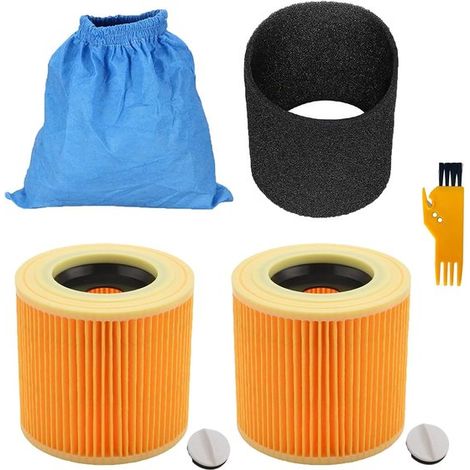 Juego de 5 filtros HEPA de repuesto compatibles con la aspiradora Karcher MV1 WD1 WD2 WD3 (1/4)